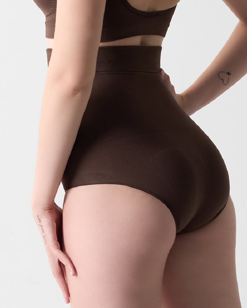 Seamless High Waist Sculpt Soft Tummy Control Shapewear Briefs With Removable Strap