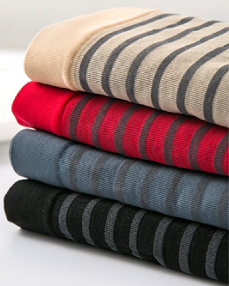 Women's High Waisted Striped Belly Bump Shapewear Panties Butt Lifter Briefs