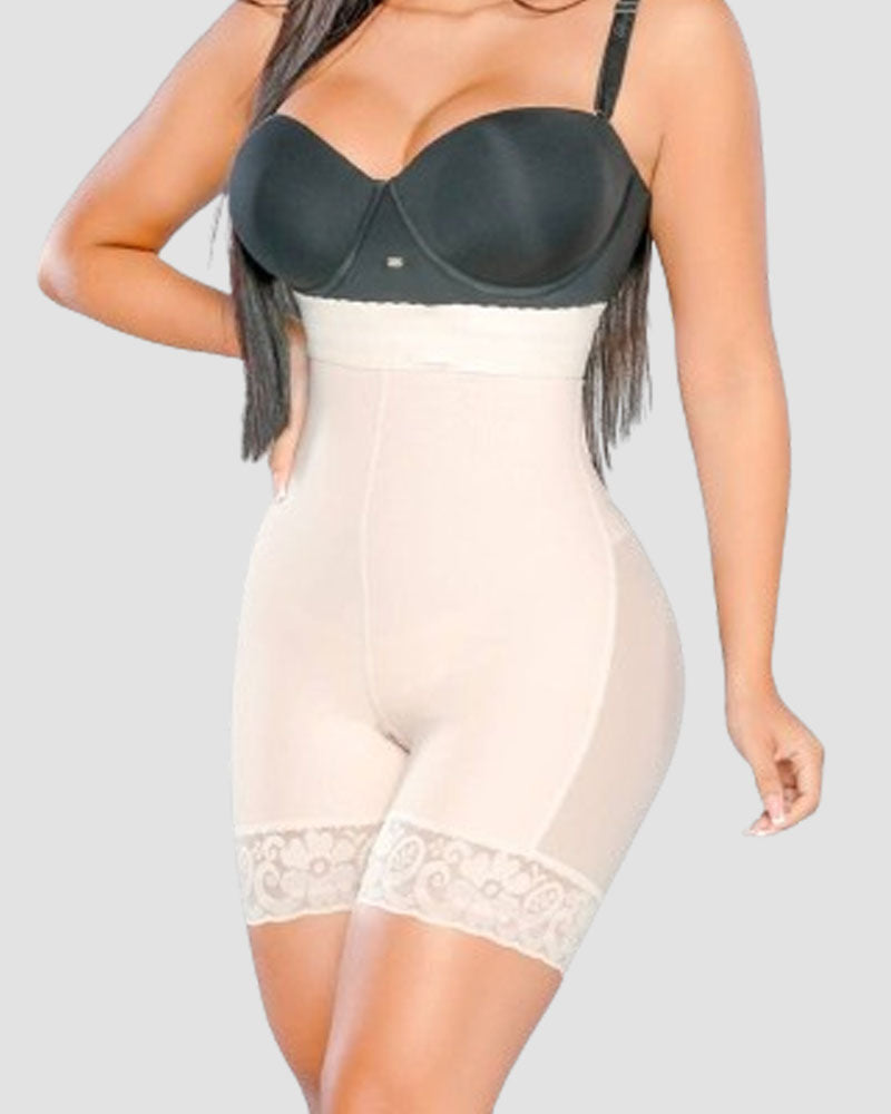 Shapshe® High-Waist Butt Lifter Double Compression Lace Invisible Shapewear Shorts
