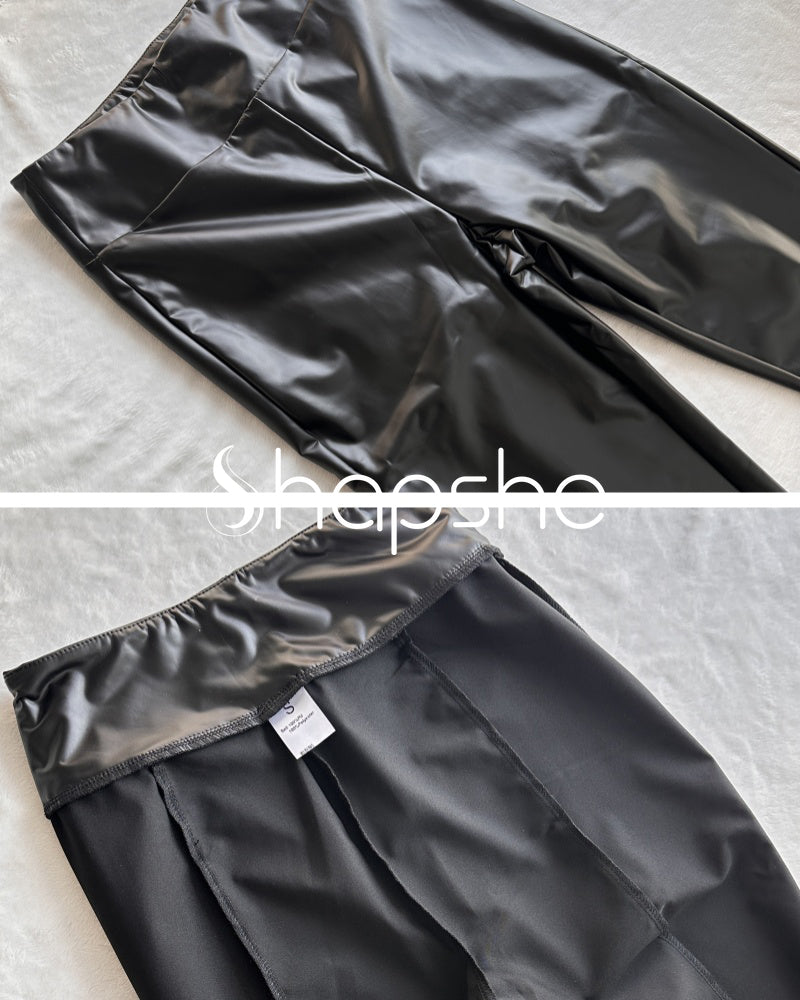 Shapshe® Sexy Curvy Solid Color Tight Leather Pants
