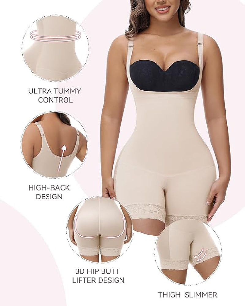 Shapshe® Tummy Control Open Bust Butt Lifter Bodysuits Shapewear