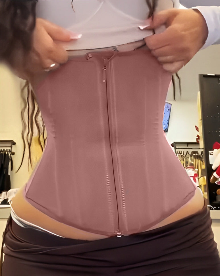 Fajas Colombianas Front Zipper Steel Boned Tummy Control Waist Trainer