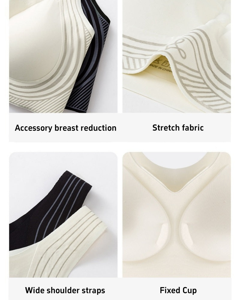 Wide Straps Soft Support Push Up Anti Sagging Fixed Cup Bra