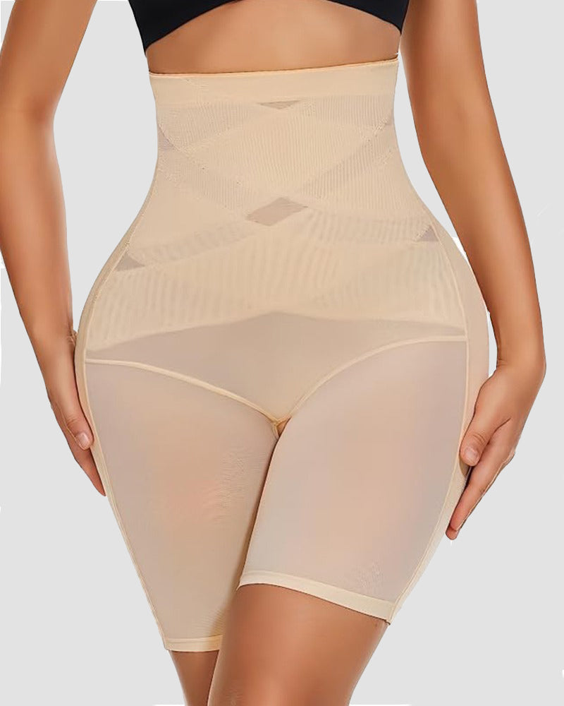 Mesh High Waist Tummy Control Underwear Postpartum Recovery Slimming Shaping Shorts