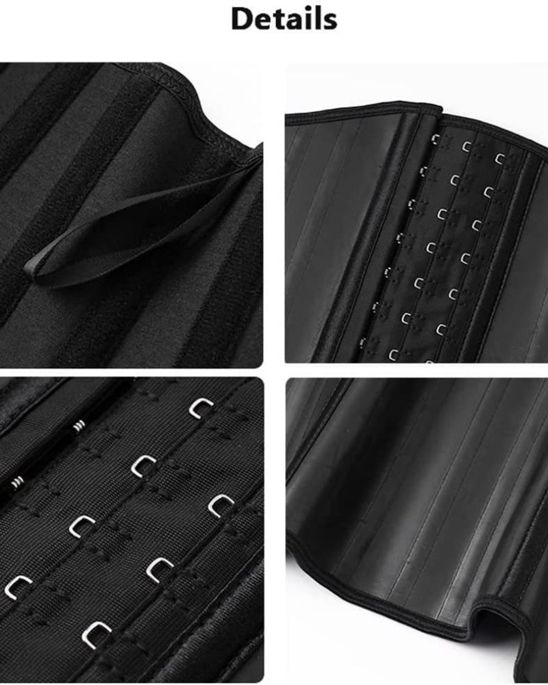 Matte Leather Fajas Colombianas Steel Bone Tummy Control Waist Trainer