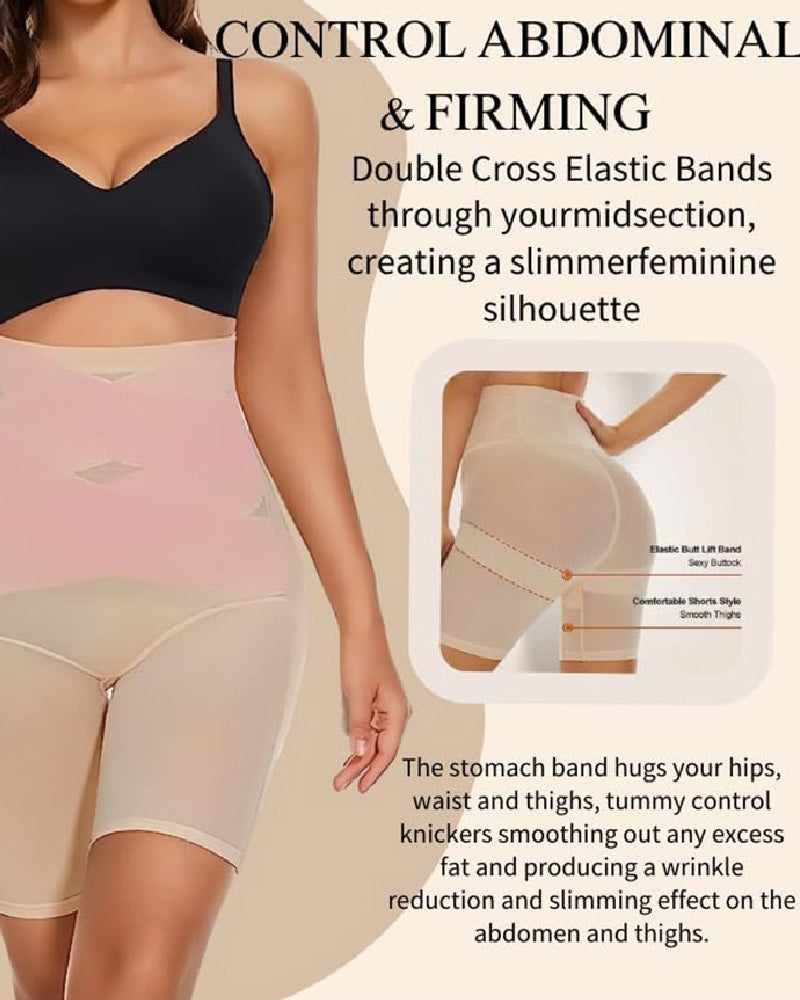 Mesh High Waist Tummy Control Underwear Postpartum Recovery Slimming Shaping Shorts