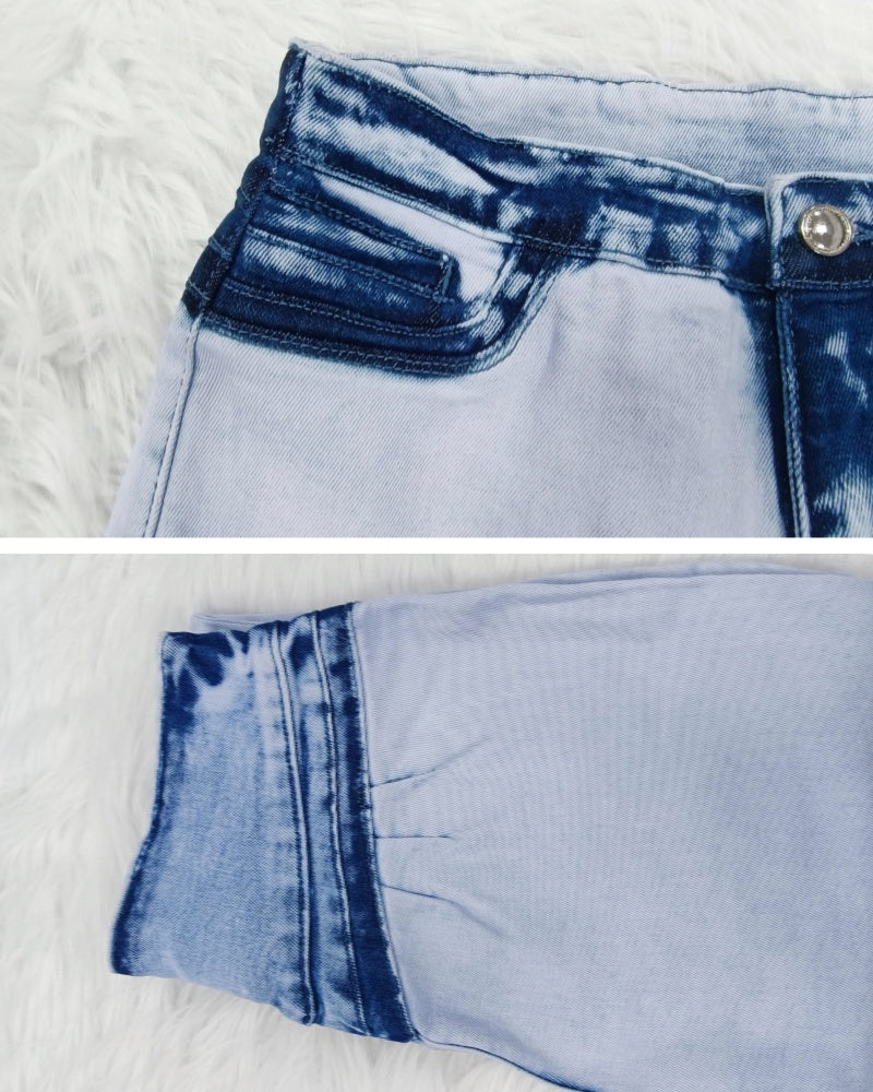 Shapshe® High Waisted Hip Lift Colombian Skinny Jeans Gradient Patchwork