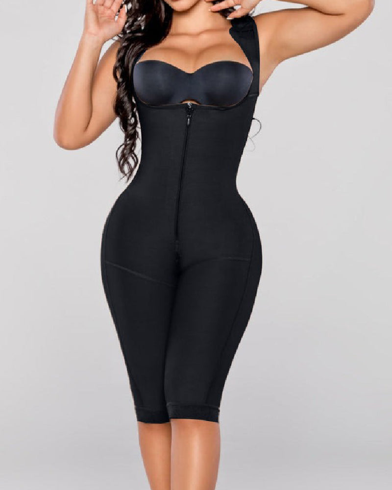 Shapshe® Fajas Shapewear Bodysuits Open Bust Tummy Control Adjustable Body Shaper with Zipper