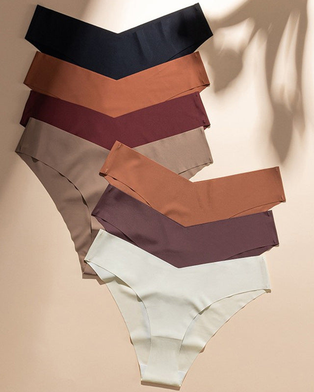 Bragas sexy de seda de hielo de talle bajo, bragas multicolores sin costuras, lencería