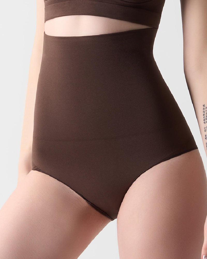 Seamless High Waist Sculpt Soft Tummy Control Shapewear Briefs With Removable Strap