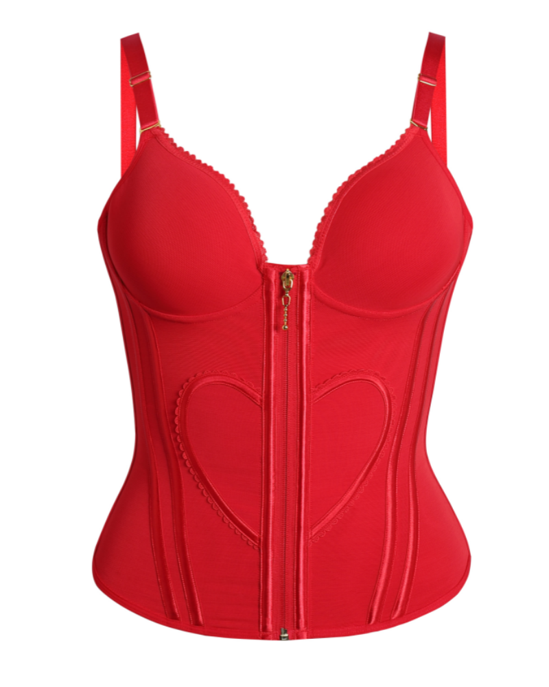 Shapshe® Fajas Colombianas Love Pattern Corset Top Zipper Waist Trainer