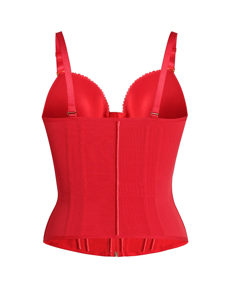 Shapshe® Fajas Colombianas Love Pattern Corset Top Zipper Waist Trainer