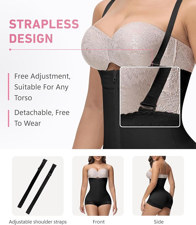 Shapshe® Fajas Colombianas Tummy Control Zipper Open Bust Compression Garment Shapewear