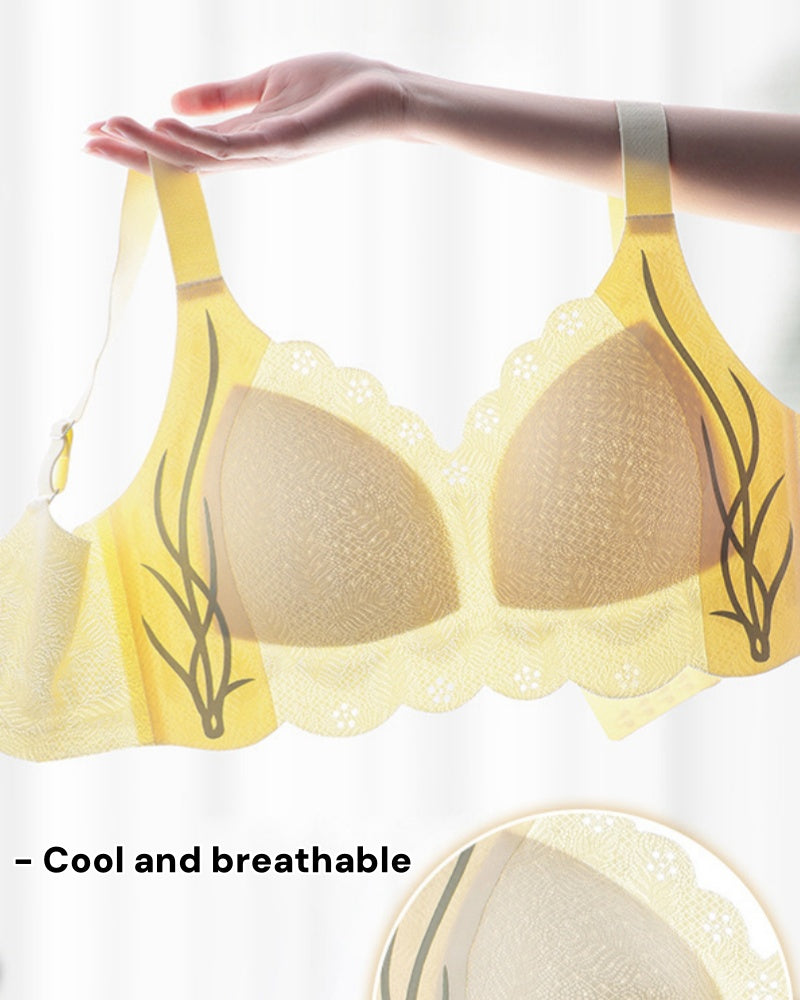 Thin Breathable Seamless Lace Wire Free Push up Bra