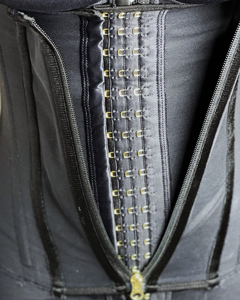 Shapshe® Hourglass Corset Zipper Hook and Eye Double Compression Tummy Control Waist Trainer