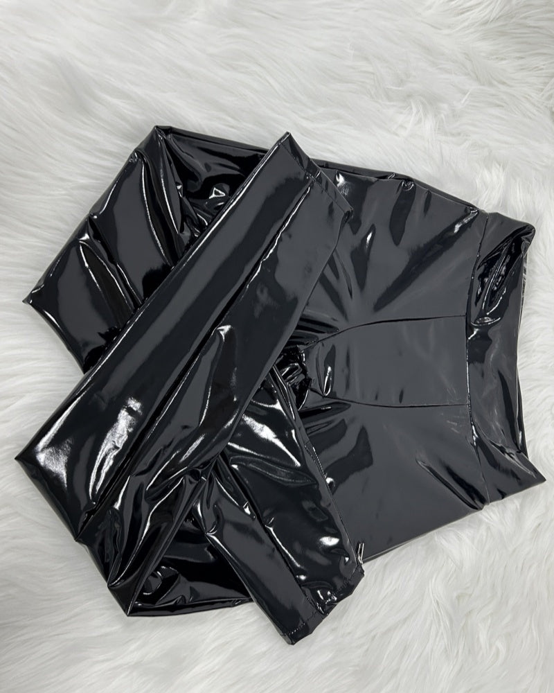 Shapshe® PU Leather Mirror New Slim Tight Leather Pants for Women Fashionable and Versatile