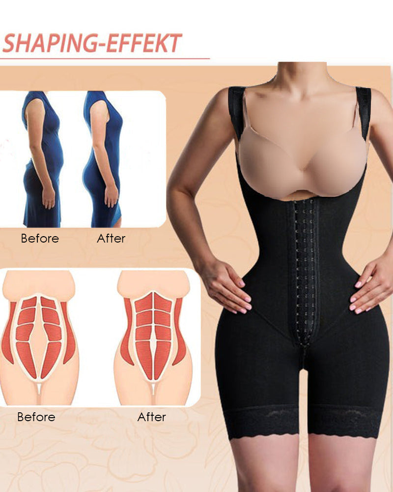 Shapshe® Open Bust Tummy Control Mid-Thigh Hourglass Bodysuits Shapewear