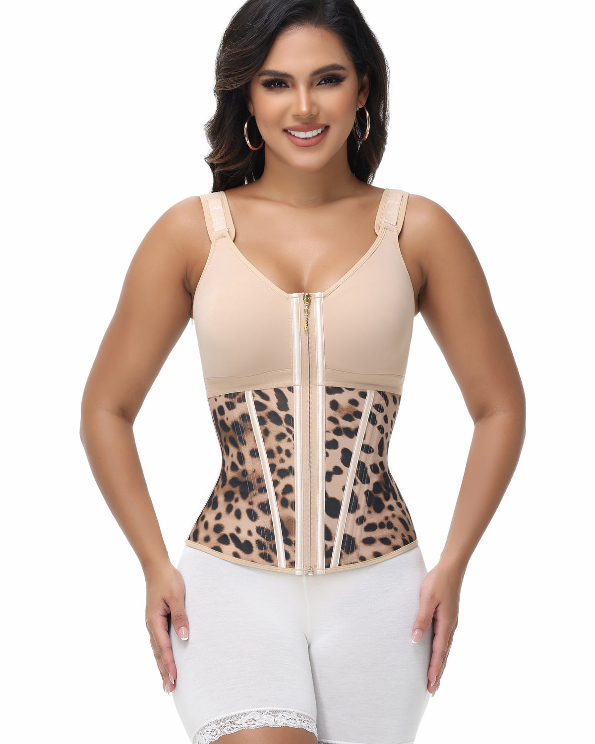 Shapshe® Fajas Colombianas Zip Front Corset Tummy Control Waist Trainer With Steel Bone