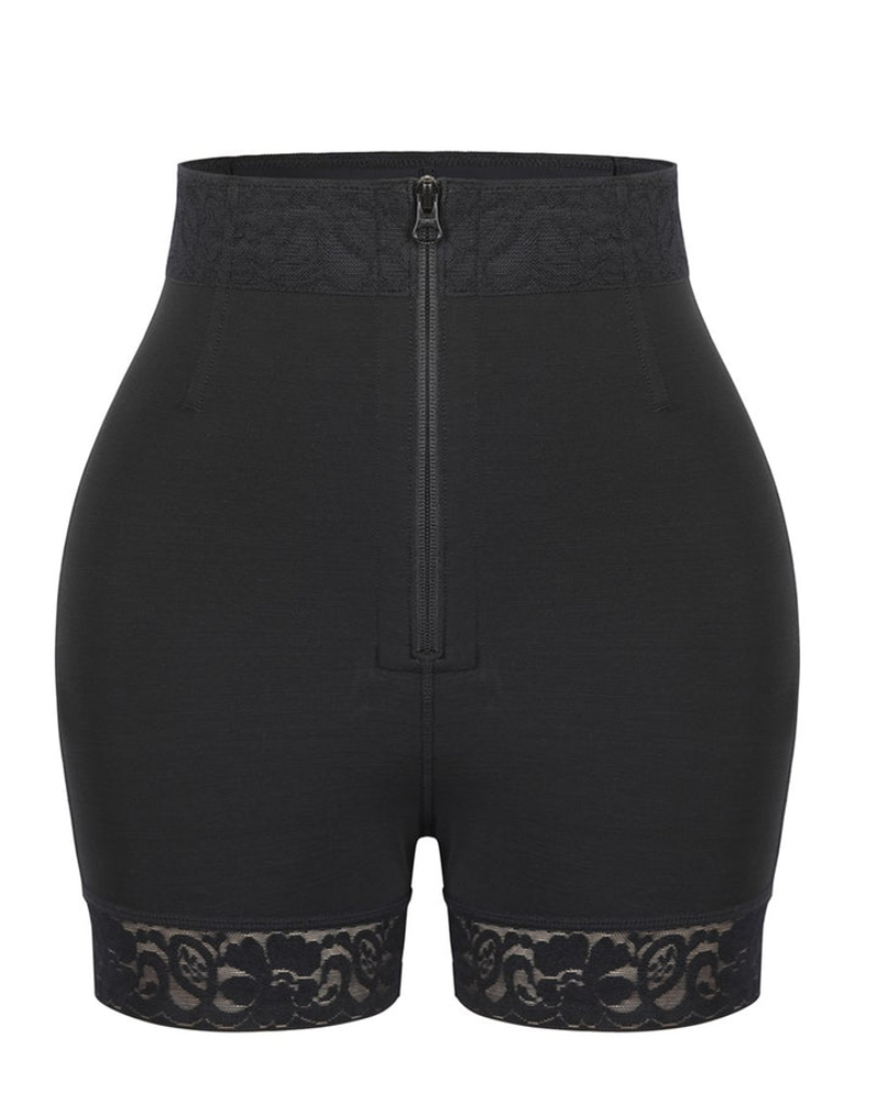 Shapshe® Mid Waist Tummy Control Front Zipper High Compression Butt Lifter Shaper Fajas Shorts