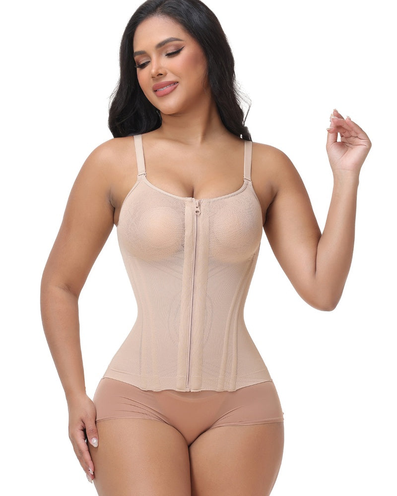 Shapshe® Floral Lace Overbust Waist Trainer Top With Nipple Covers