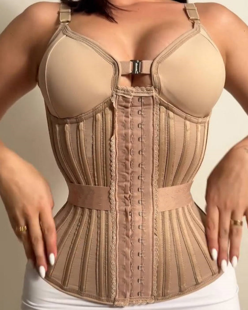 Fajas Colombianas Steel Boned Corset Top With Elastic Band