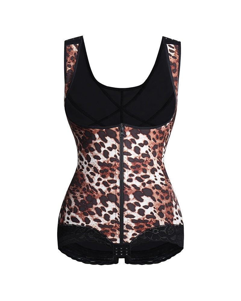 Shapshe® Leopard High Compression Fajas Colombianas Open Bust Tummy Control Body Shaper (Pre-Sale)