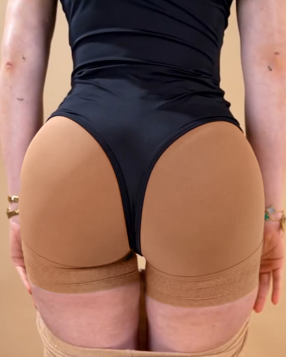 Low Waist Seamless Sheer Mesh Butt Lift Shaping Shorts