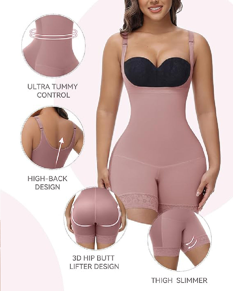 Shapshe® Tummy Control Open Bust Butt Lifter Bodysuits Shapewear