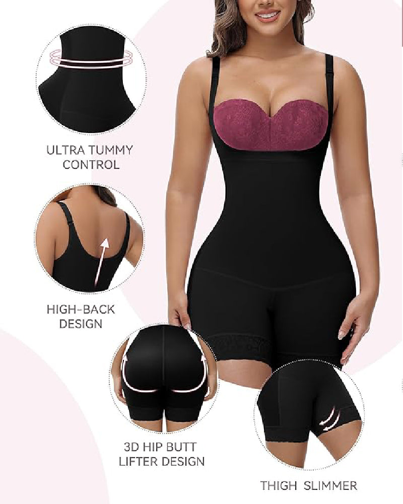 Shapshe® Tummy Control Open Bust Butt Lifter Bodysuits Shapewear