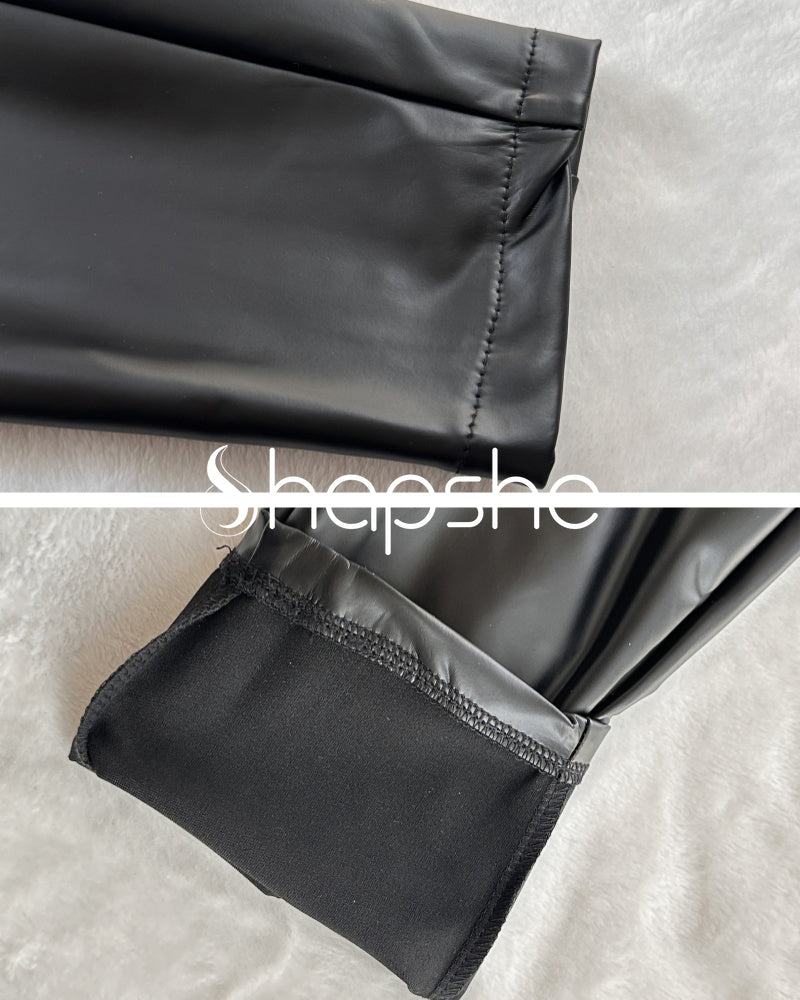 Shapshe® Sexy Curvy Solid Color Tight Leather Pants
