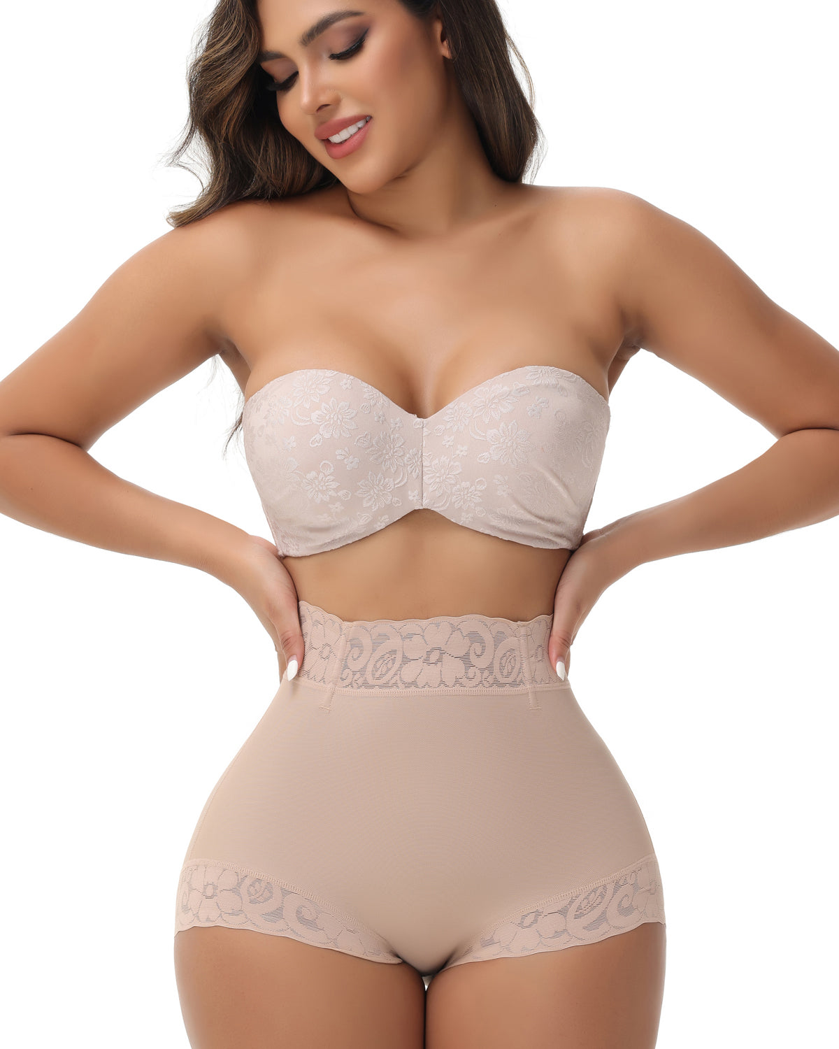 Shapshe® Mid-Rise Butt Lift Shaper Panty Lace Seamless Shapewear Brief