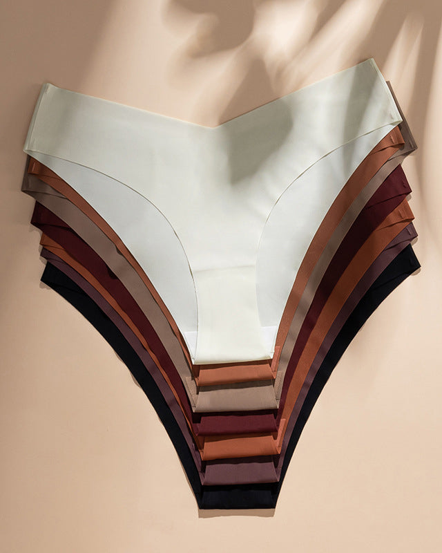 Bragas sexy de seda de hielo de talle bajo, bragas multicolores sin costuras, lencería