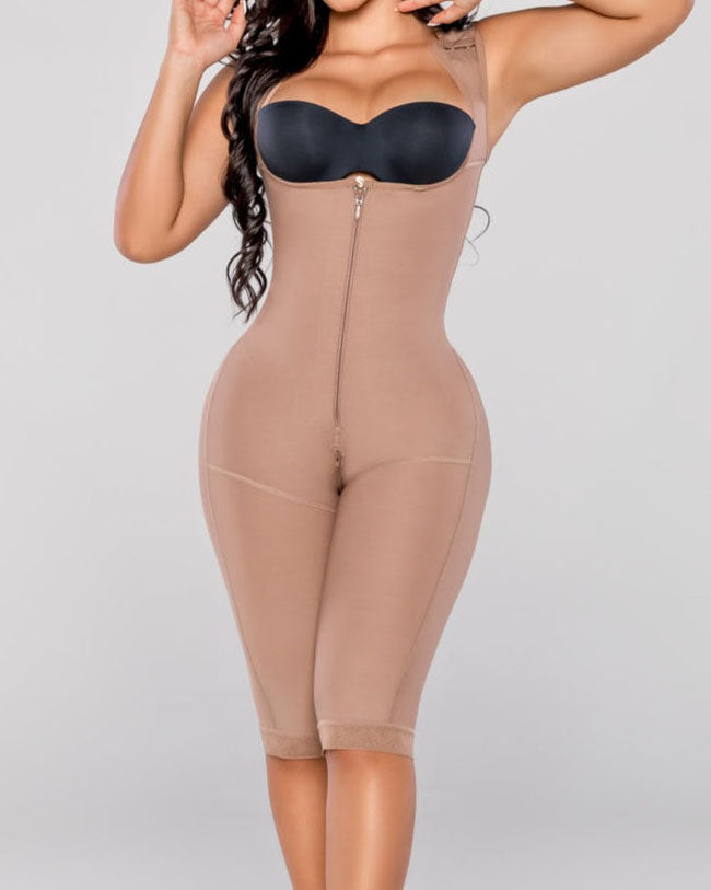 Shapshe® Fajas Shapewear Bodysuits Open Bust Tummy Control Adjustable Body Shaper with Zipper