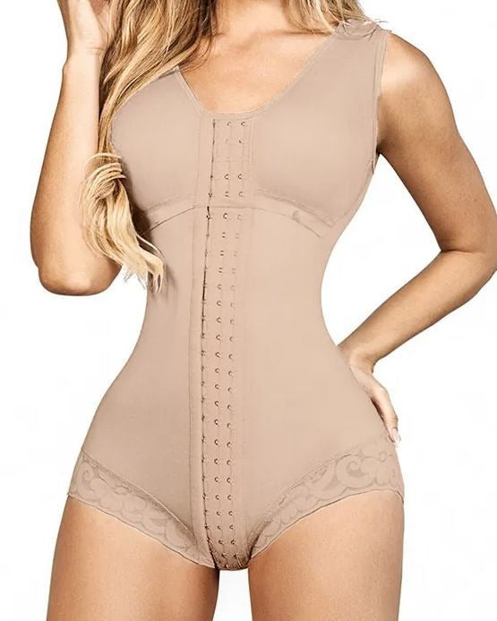 Shapshe® Women's Hook And Eye Closure Breast Support Shapewear Tummy Control Triangle Bodysuit