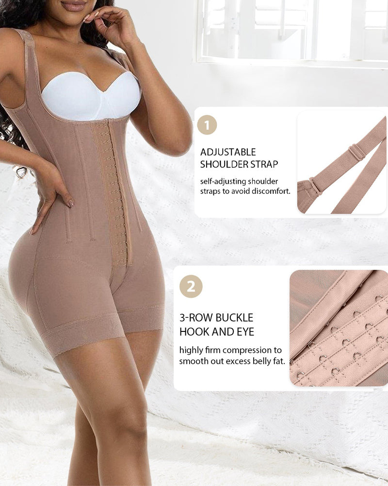 Shapshe® High Compression Open Bust Shapewear With Hook Shaper Slimming Bodysuit  Tummy Control Fajas