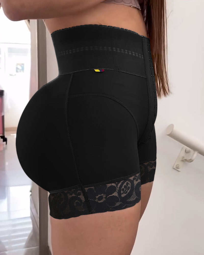Shapshe® Colombian Girdles Lace Stitching Slimming Shorts Butt Lifter Front Buckle Shaping Panty