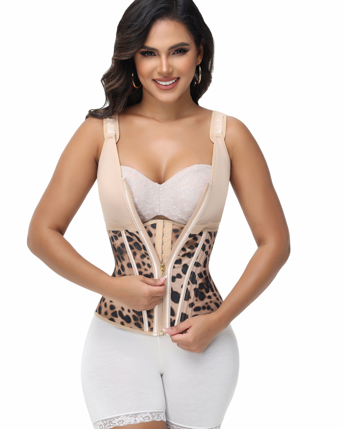 Shapshe® Fajas Colombianas Zip Front Corset Tummy Control Waist Trainer With Steel Bone