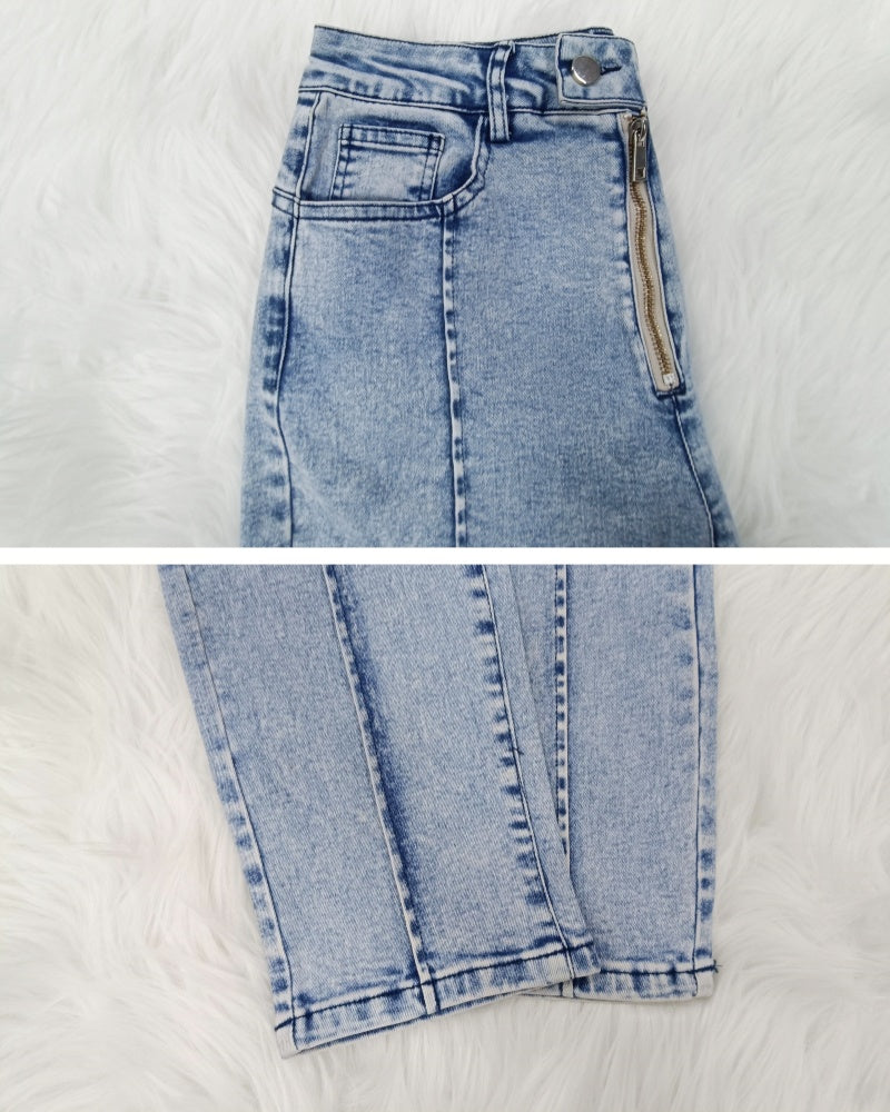 Shapshe® Front Zipper Hip Lift Patchwork Skinny Jeans for Women