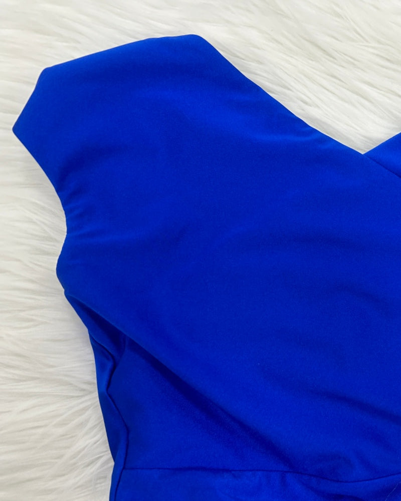 Elegant Off Shoulder V Neck Ruched Side Slit Maxi Dress