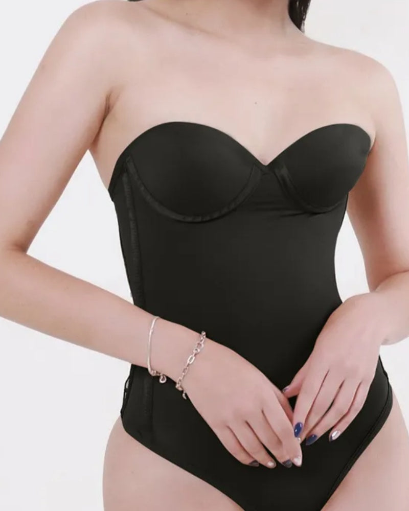 Shapshe® Sexy Back Lace-up Thong Seamless Skinny Bodysuit