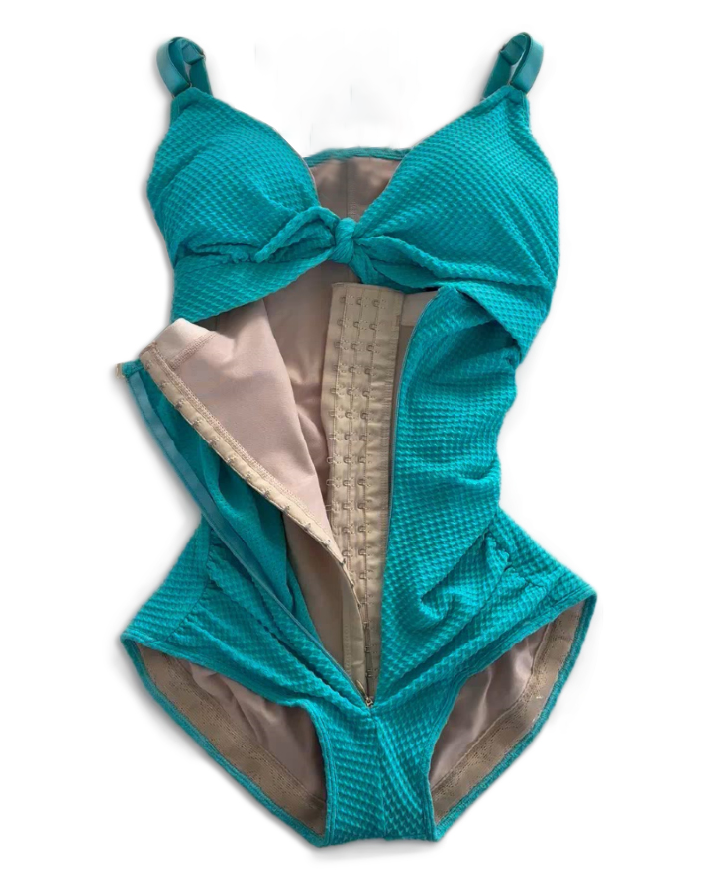 Shapshe® Women's Tummy Control Swimsuit Cutout Tie Knot Front Push Up Shapewear Bathing Suit