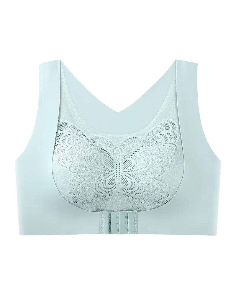 Seamless Front Buckle Push up Wireless Bra Correcting Hunchback
