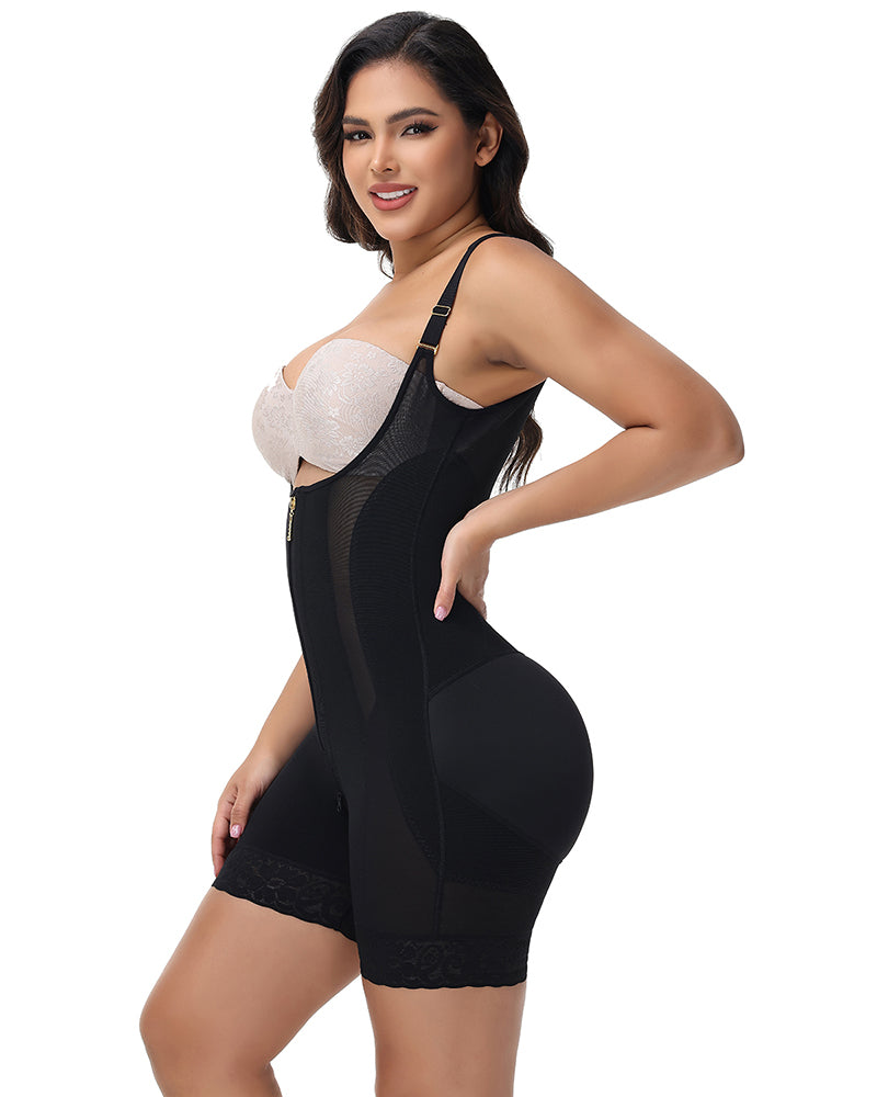 Shapshe® Tummy Control Open Chest Faja with Adjustable Shoulder Straps