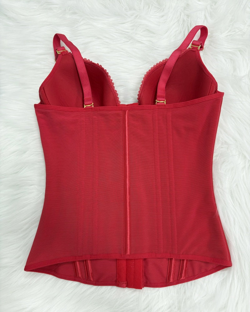 Shapshe® Fajas Colombianas Love Pattern Corset Top Zipper Waist Trainer