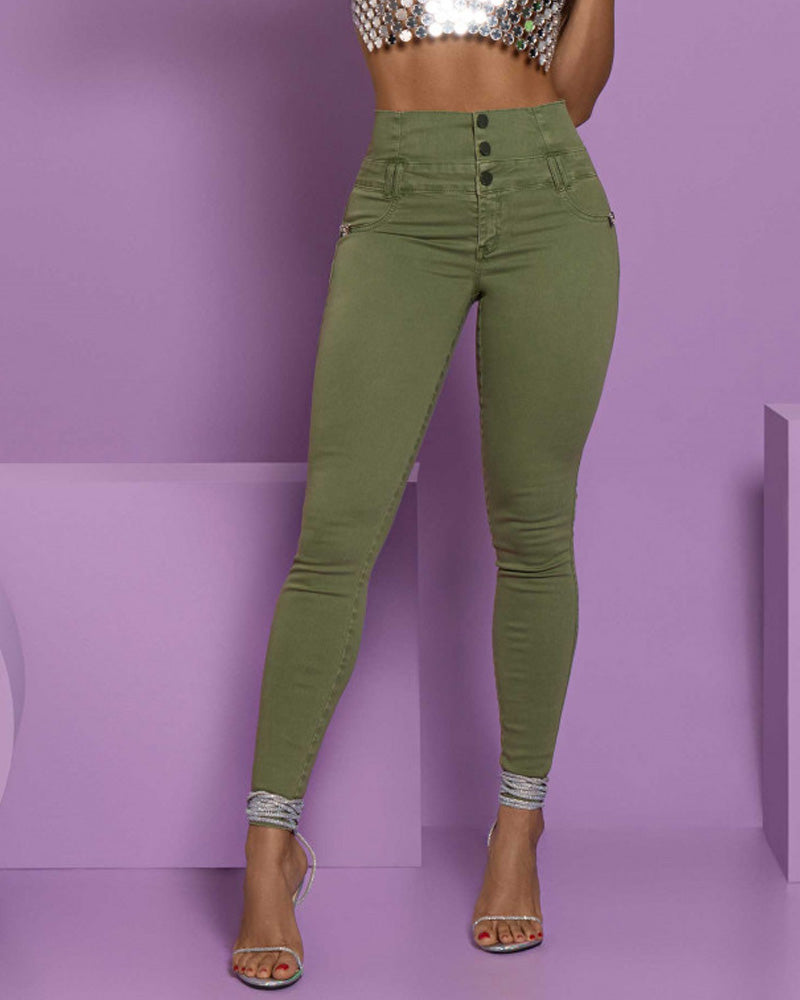 Shapshe® High-Waisted Back-Zip Skinny Jeans
