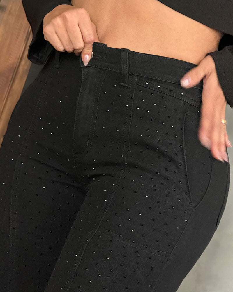 Shapshe® Women's Tummy Control High Waisted Skinny Jeans with Diamond Patch