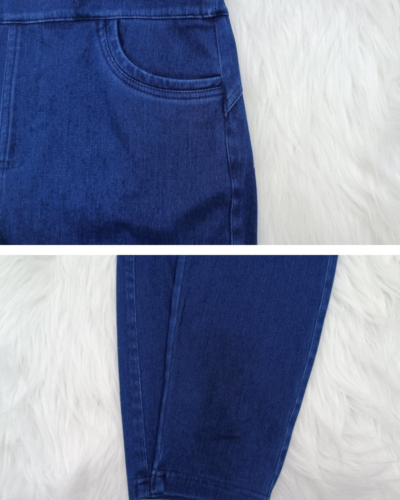 Shapshe® Bandeau Back Tie Slim Fit Denim Jumpsuit for Women