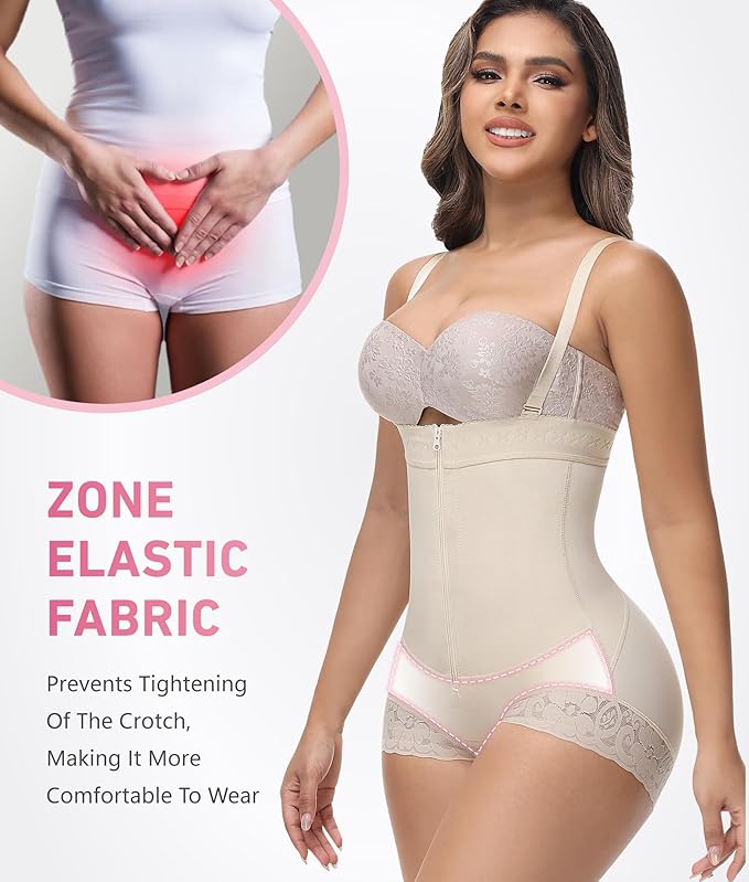Shapshe® Fajas Colombianas Tummy Control Zipper Open Bust Compression Garment Shapewear
