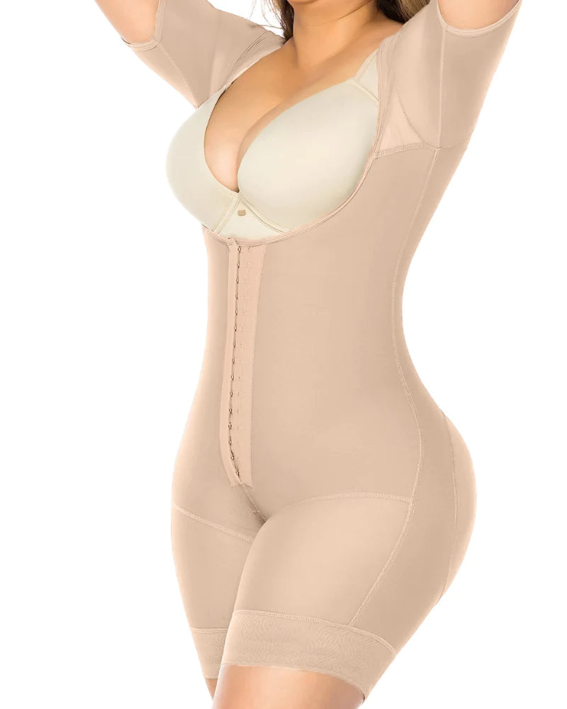 Shapshe® Middle Sleeves Open Bust Shapewear Tummy Control