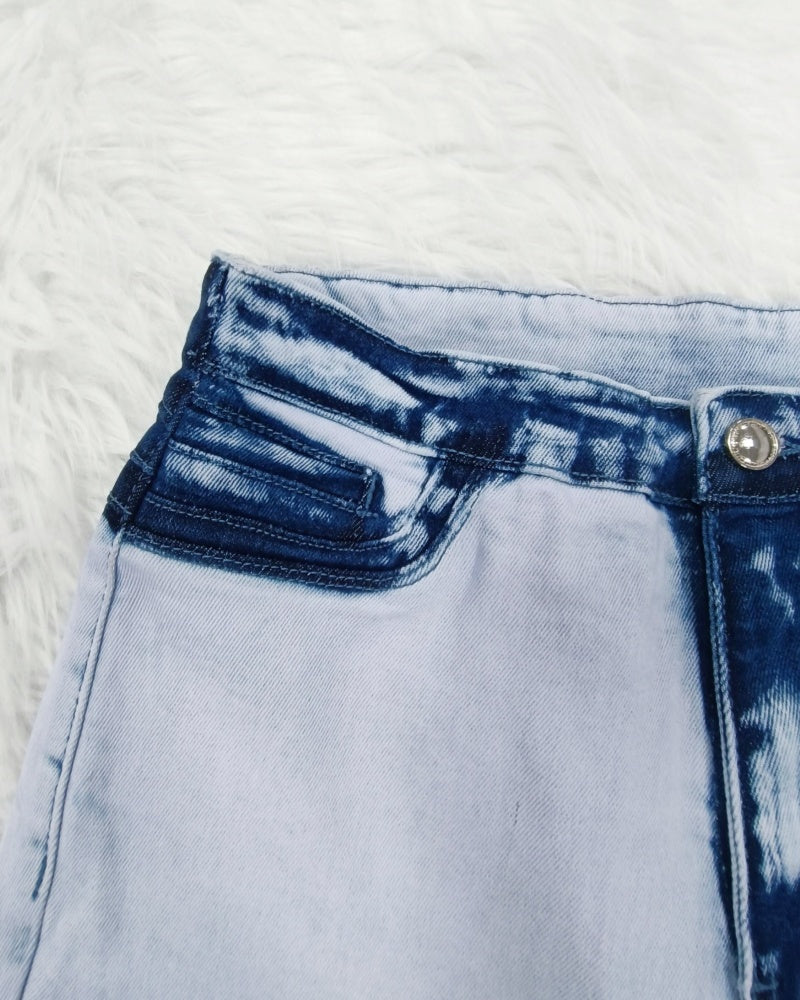Shapshe® High Waisted Hip Lift Colombian Skinny Jeans Gradient Patchwork